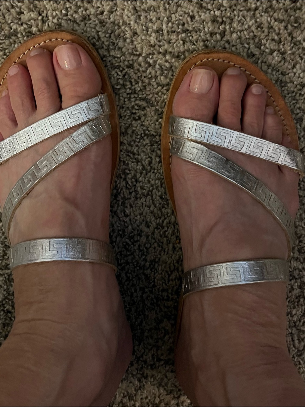 Tsakiris Silver Strappy Sandals